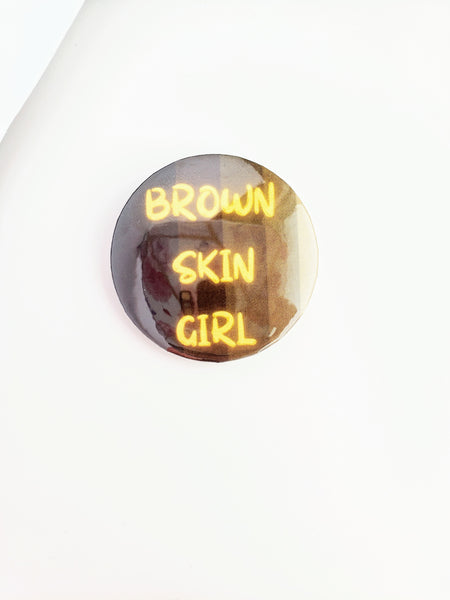 Brown Skin Girl Button